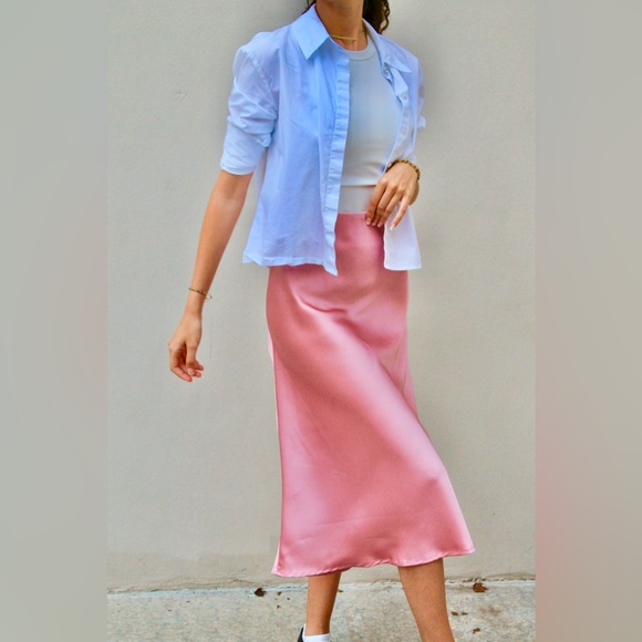 Pink Midi Slip skirt - Picture 2 of 6